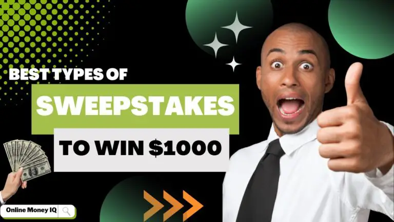 Types of sweepstakes green & black ground image & very happy men