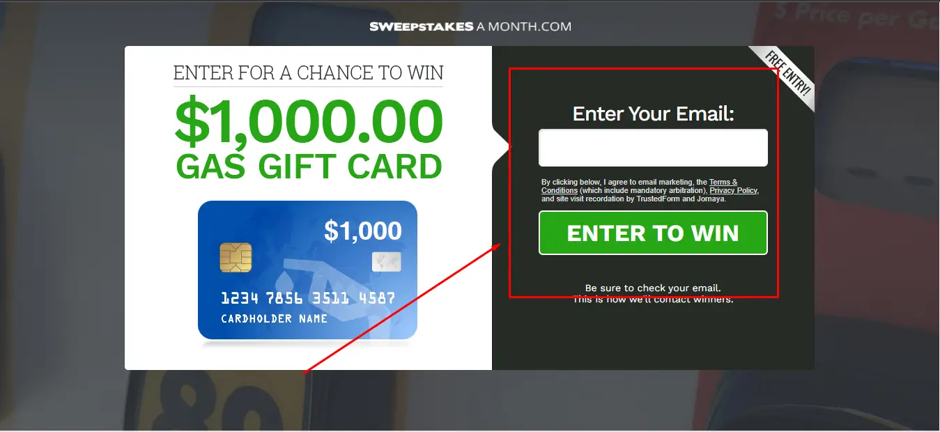 Monthly Sweepstakes Win 