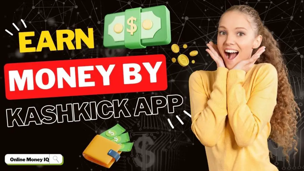 What-is-kashkick-app-and-how-to-earn-on-kashkick-black-baground-image-very-happy-female-and-dollar-sign